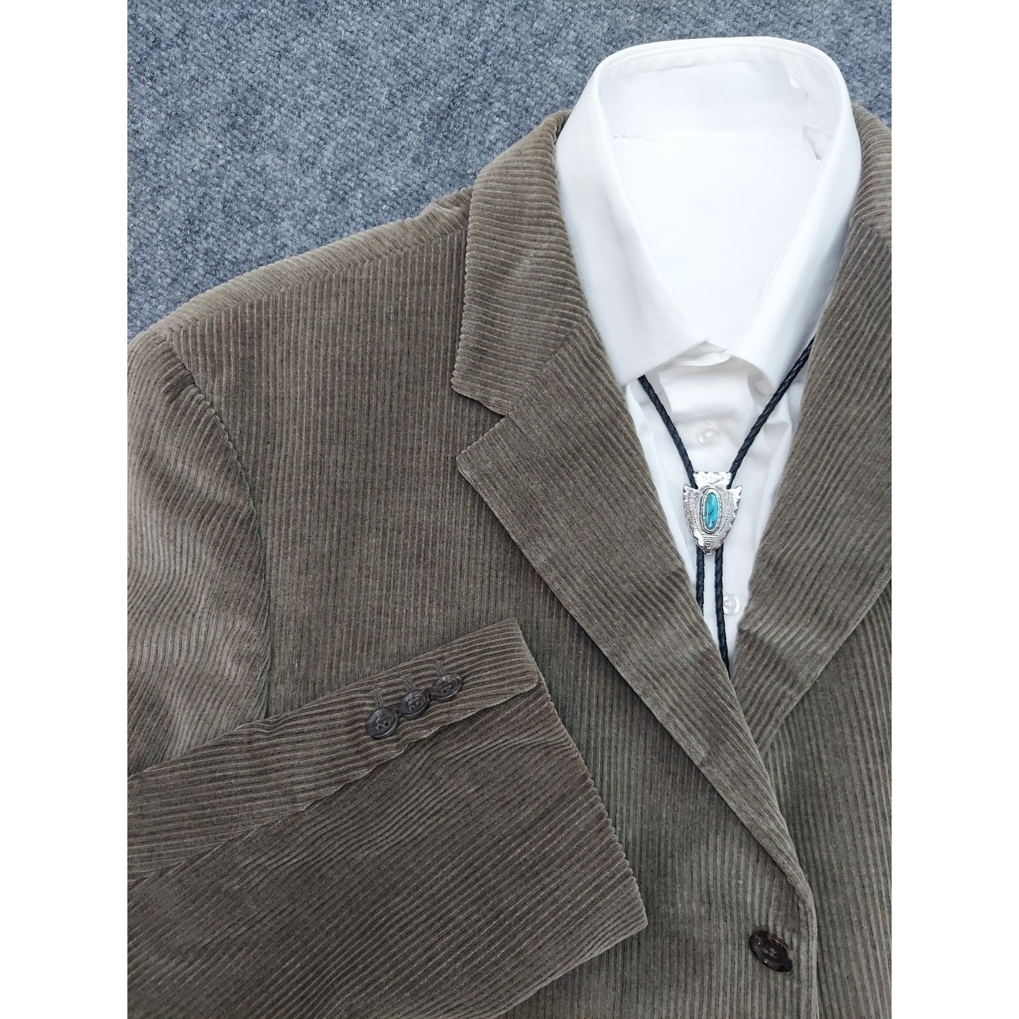 Ermenegildo Zegna Corduroy Blazer Mens Xl 44-46 Reg Olive Green Italy Sportcoat